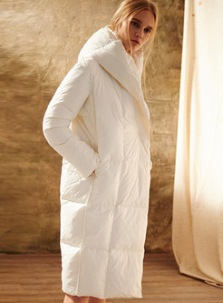 Thick Stylish Plus Size White Brief Down Coat