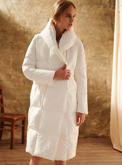 Thick Stylish Plus Size White Brief Down Coat