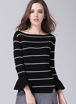 Fashion Stripe Slim Hit Color Sweater