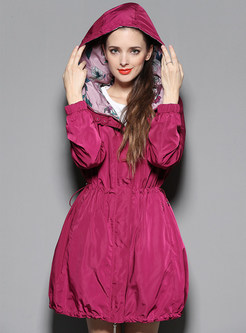 Hooded Collar Stylish Casual Slim Trench Coat