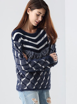 Casual O-neck Fringed Sweater