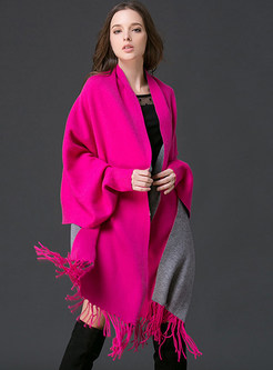 Solid Color Tassel Loose Cardigan Kimono