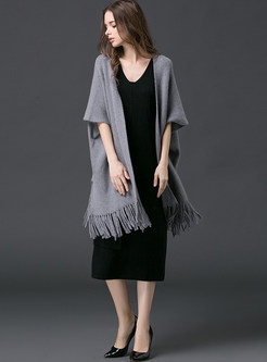 Tassel Stylish Half Sleeve Cardigan Kimono