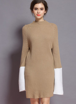Chic Hit Color Stitching Knitted Dress
