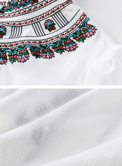 Ethnic Embroidered Hit Color Blouse