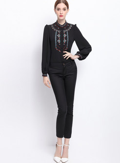 Ethnic Embroidered Hit Color Blouse
