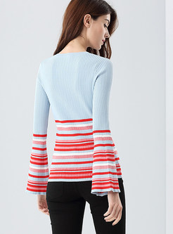 Casual Stripe O-neck Sweater