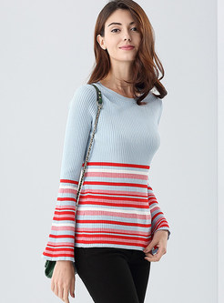 Casual Stripe O-neck Sweater