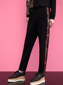 Ethnic Casual Embroidery Harem Pants