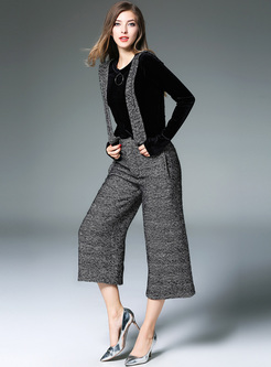 Loose Grey Wide Leg Overall