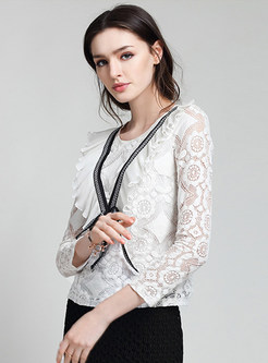 Sweet Lace Pure Color T-shirt