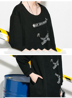 Stylish Letters Lace-up Sweatshirt