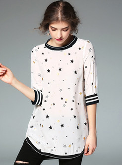 Casual Star Print Half Sleeve T-Shirt