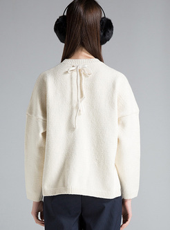 Straight Pocket Patch Asymmetric Hem Sweater