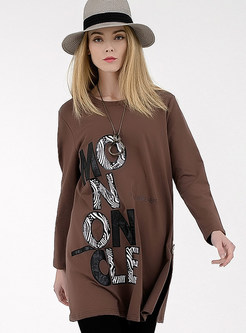 Casual Letter Print Loose T-Shirt 