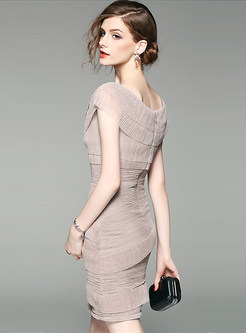 Elegant Slim High Waist Patchwork Bodycon Dress