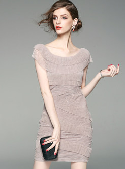 Elegant Slim High Waist Patchwork Bodycon Dress