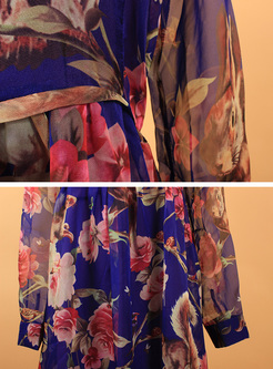 Bohemia High Waist Floral Print Maxi Dress