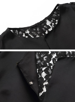 Fashion Lace Asymmetrical Stitching Coat