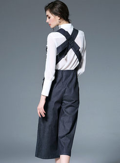 Brief OL Loose Ankle-length Straight Pants