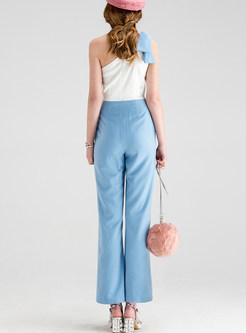 Sexy Hit Color Stitching Loose Jumpsuit
