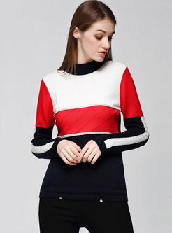 Chic Hit Color Long Sleeve Sweater