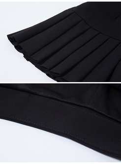 Mini Pleat Black Sexy Skirt
