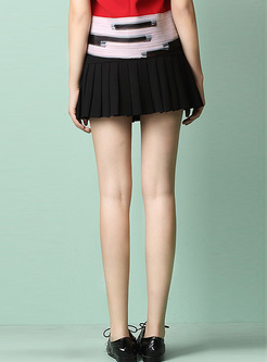 Mini Pleat Black Sexy Skirt