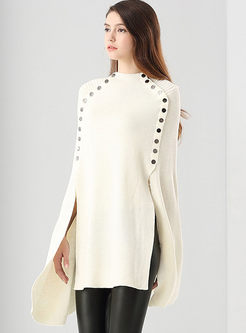 Chic Loose Asymmetric Slit Cloak Sweater