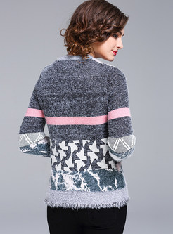 Fashion Stripe Hit Color Sweater