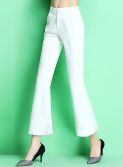 Brief White Slim Flare Pants