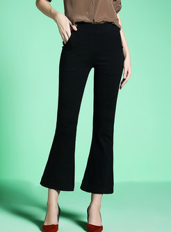 Brief Pure Color Flare Pants