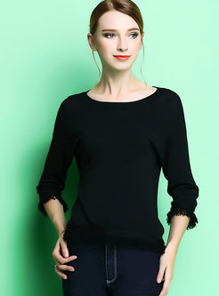 Casual O-neck Pure Color T-Shirt