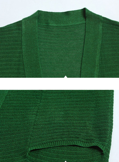 Brief Green Pocket Patch Zip-up Sweater