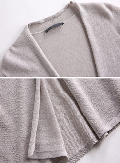 Brief Oversize Long Sleeve Knit Coat