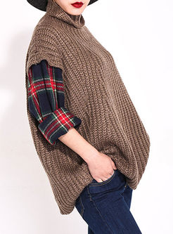 High-end Loose Long Sleeve Patchwork Fake Two Piece Sweater