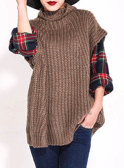 High-end Loose Long Sleeve Patchwork Fake Two Piece Sweater