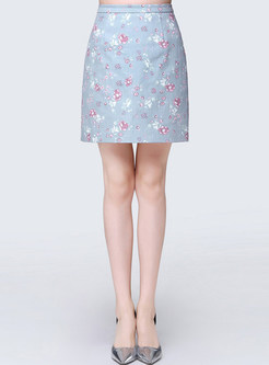 Vintage Floral Short Slim Stylish Skirt