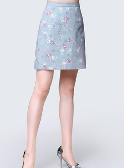 Vintage Floral Short Slim Stylish Skirt