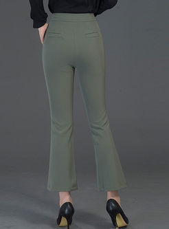 Casual Ankle-length Slit Flare Pants