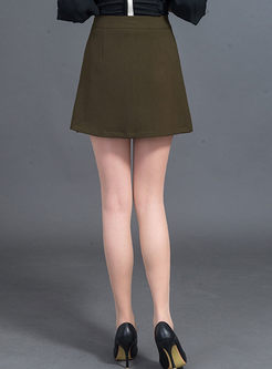 Stylish Asymmetric Slit A-line Skirt