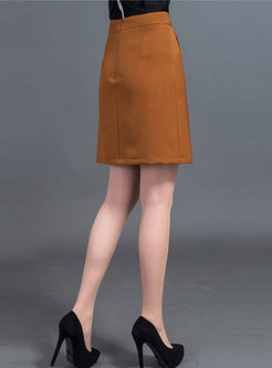 Casual Slim Asymmetric Skirt