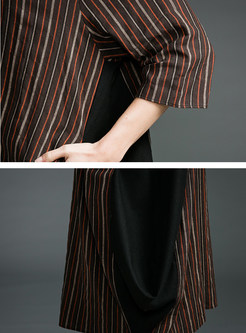 Fashion Stripe Hit Color Coat