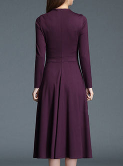 Elegant Slim Long Sleeve Elastic Knitted Dress