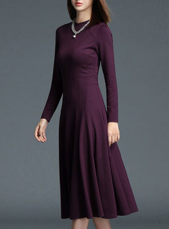 Elegant Slim Long Sleeve Elastic Knitted Dress