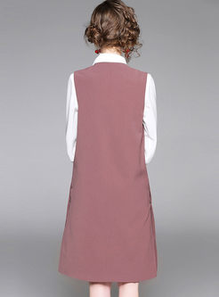 Fashionable V-neck Knee-length Vest