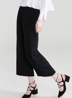 Elegant Ankle-length High Waist Wide Leg Pants