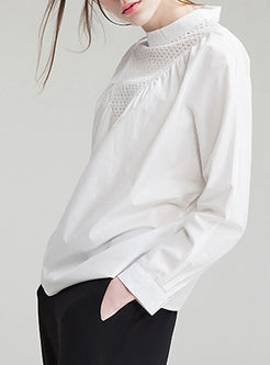 Chic Hollow Out Turtle Neck T-shirt