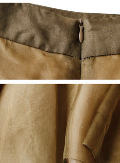 Vintage Stitching Big Hem Skirt