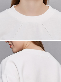 Brief Oversize Patchwork O-neck Sweatshirt